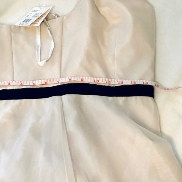 David's Bridal Formal Cream/White Below The Knee Hang Halter Top Dress NWT - Picture 3 of 6